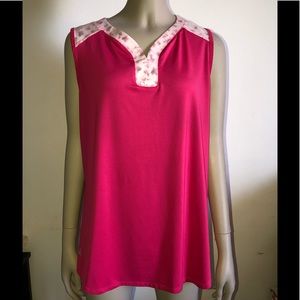 XL Adidas Sleeveless golf tank hot pink